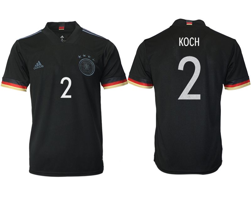 Men 2020-2021 European Cup Germany away aaa version black #2 Adidas Soccer Jersey->germany jersey->Soccer Country Jersey
